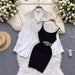 Mandotos International women's sunscreen dress set with a sexy split design, lightweight fabric, perfect for summer wear.