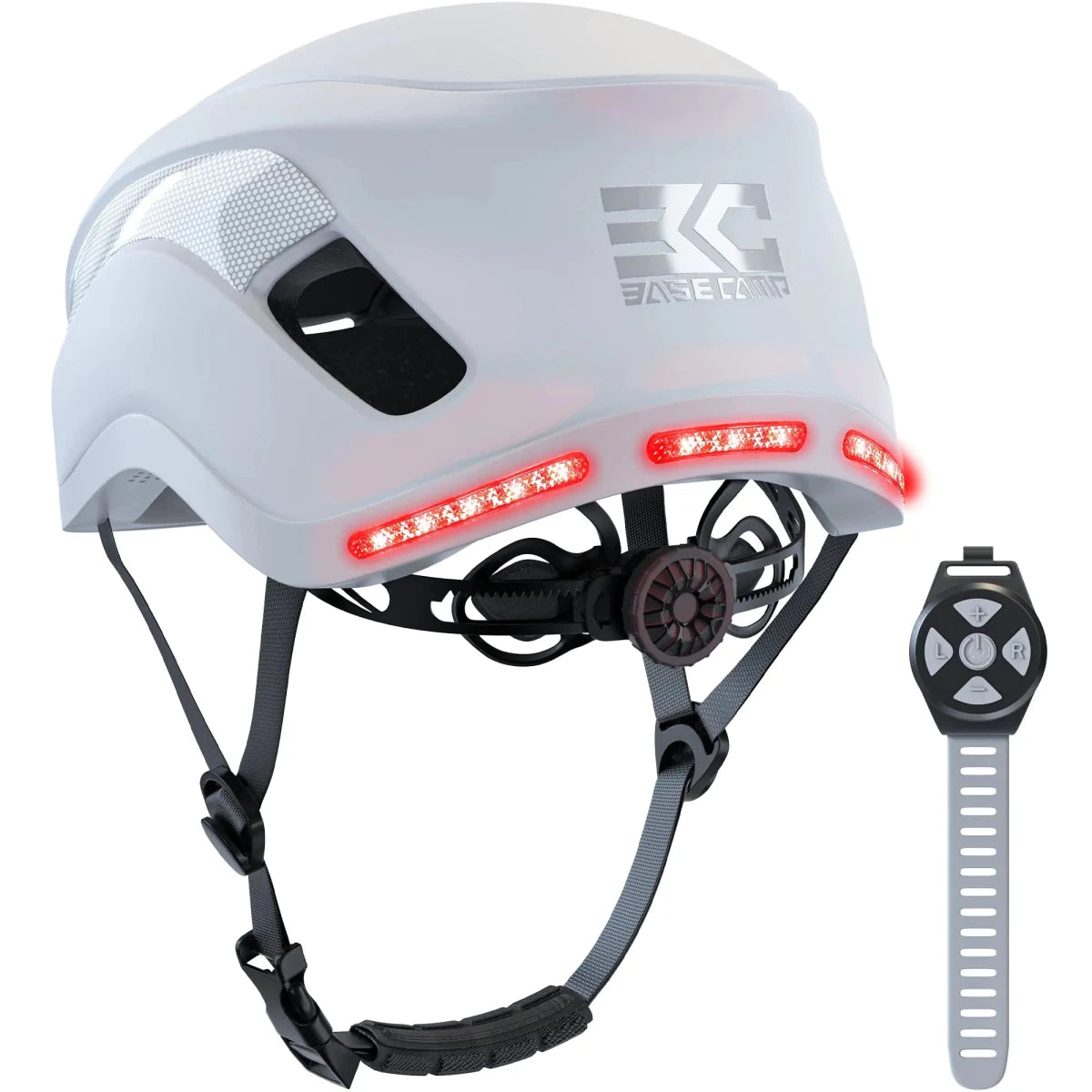 Mandotos International SF-999 smart cycling helmet with Bluetooth, LED signal lights, and adjustable fit for safety and convenience.