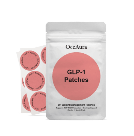 Mandotos International SlimBoost Wellness Patches applied to skin, featuring discreet, patch-style design for wellness support.