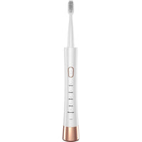 Mandotos International Sonic Bamboo Toothbrush Sanitizer with rechargeable travel electric toothbrush for adults, shown in a travel-ready setup.