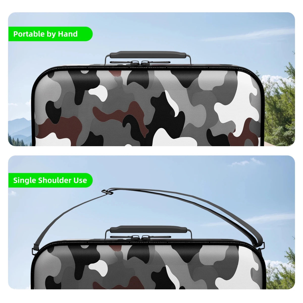 Mandotos International Starlink Mini EVA camo hard shell case, waterproof and shockproof for outdoor travel and storage.