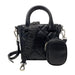 Steve Madden BBABI quilted mini tote bag with top handle and gold hardware, stylish and compact for everyday use.