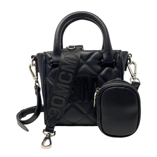 Steve Madden BBABI quilted mini tote bag with top handle and gold hardware, stylish and compact for everyday use.
