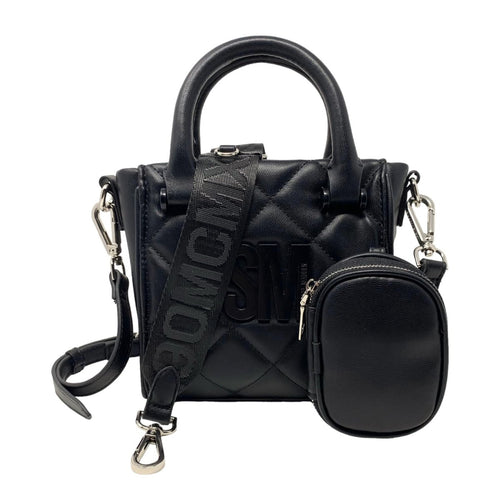 Steve Madden BBABI quilted mini tote bag with top handles and gold accents, stylish accessory for daily or casual use.