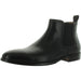 Steve Madden Duke leather Chelsea boots in size 9.5, black with elastic side panels and sleek design.