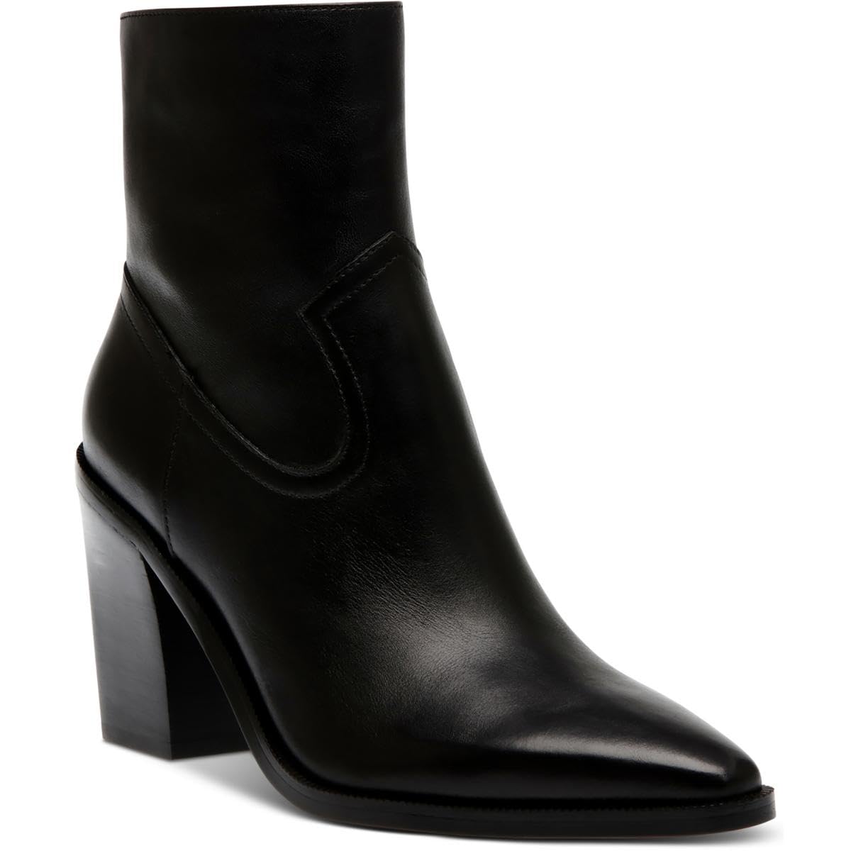 Steve Madden Elene women's leather boot by Mandotos International, featuring a sleek design and ankle-height style.