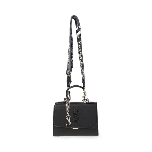 Steve Madden LATTUCA black crossbody tote bag with adjustable strap and spacious interior, stylish accessory for daily use.