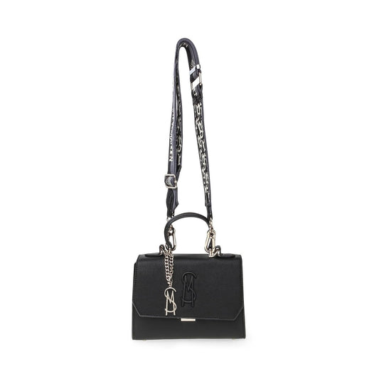 Steve Madden LATTUCA black crossbody tote bag with adjustable strap and spacious interior, designed for everyday use.
