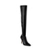 Black Steve Madden Lorinda sleek over-the-knee boot in size 9, featuring a smooth leather finish and stylish design.