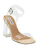 Steve Madden Lucid Dream heel sandal with clear strap and stiletto heel, stylish footwear by MANDOTOS INTERNATIONAL.