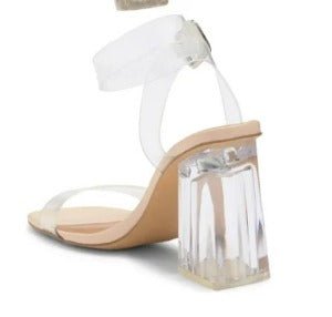 Steve Madden Lucid Dream heel sandal with strappy design and block heel, showcased by MANDOTOS INTERNATIONAL.