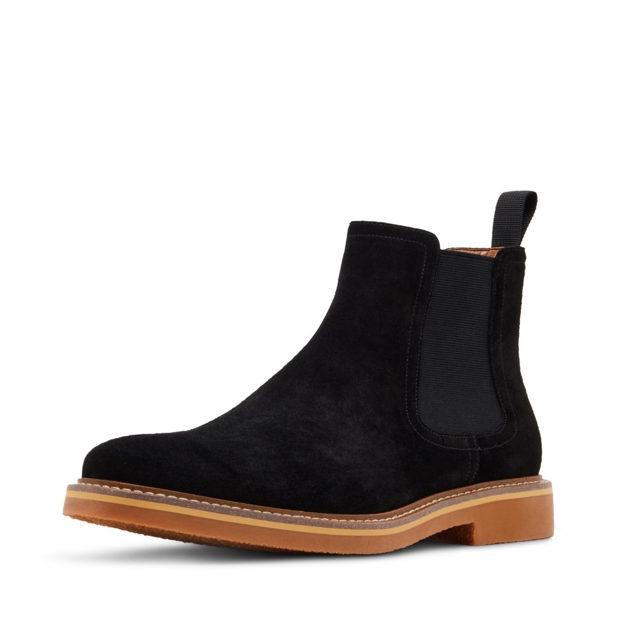 Steve Madden men's PAULOS suede Chelsea boot in size 7, featuring a sleek design and elastic side panels for easy wear.