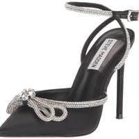 Black Steve Madden women's elegant stiletto heel, size 11, showcasing a sleek and stylish design by Mandotos International.