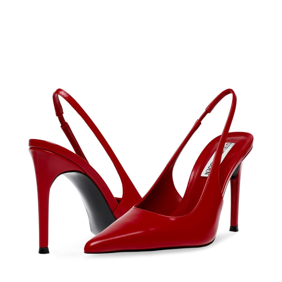 Red Steve Madden women's Reyes stiletto pump in size 9, featuring pointed toe and sleek design.