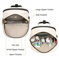 Stylish girls' nylon bookbag with USB port, waterproof laptop backpack by MANDOTOS INTERNATIONAL, featuring multiple compartments.