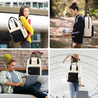 Stylish girls' nylon bookbag with USB port, waterproof laptop backpack by MANDOTOS INTERNATIONAL, featuring multiple compartments.