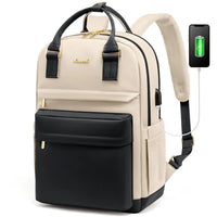 Stylish girls' nylon bookbag with USB port and waterproof design, perfect for carrying laptops and school supplies.