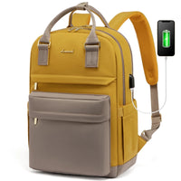 Stylish girls' nylon bookbag with USB port and waterproof design, featuring a laptop compartment and modern style by MANDOTOS INTERNATIONAL.