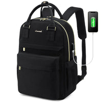 Stylish girls' nylon bookbag with USB port by MANDOTOS INTERNATIONAL, waterproof laptop backpack with multiple compartments.