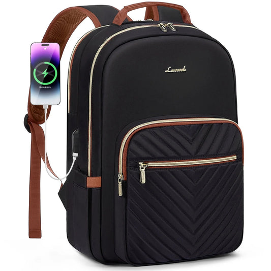 Stylish waterproof laptop backpack for women and girls by LOVEVOOK, with multiple compartments and adjustable straps.