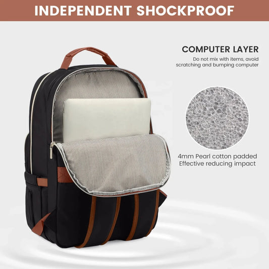 Waterproof laptop backpack for women and girls by LOVEVOOK, featuring a stylish design and multiple compartments for school or college.