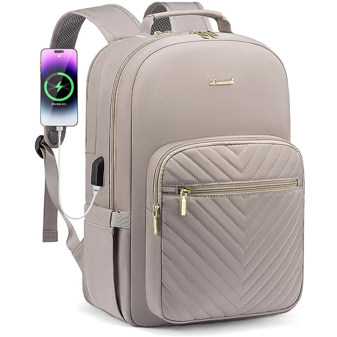 Waterproof laptop backpack for women and girls by LOVEVOOK, featuring a stylish design and multiple compartments for school or college use.