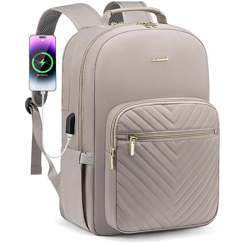 Waterproof laptop backpack for women and girls by LOVEVOOK, featuring a stylish design and multiple compartments for school or college use.