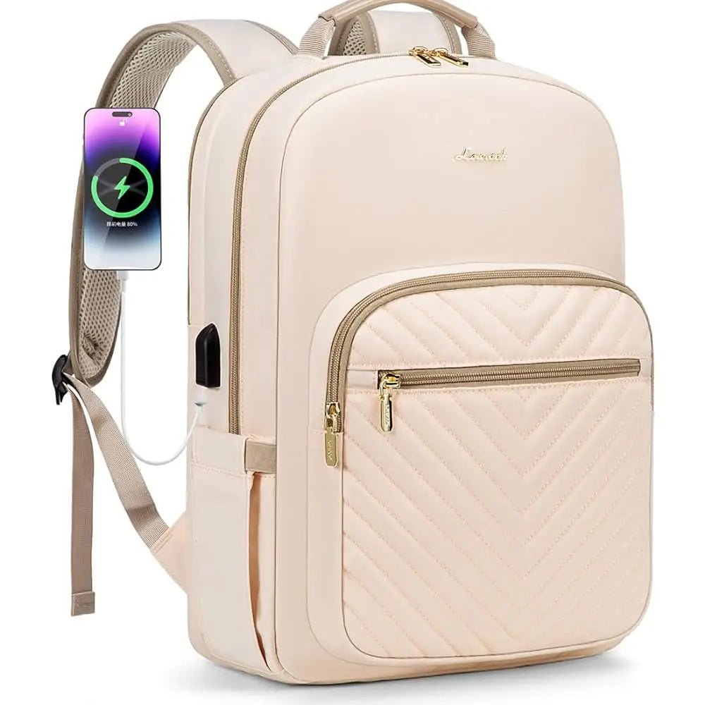 Stylish waterproof laptop backpack for women and girls by LOVEVOOK, featuring multiple compartments and a sleek design.