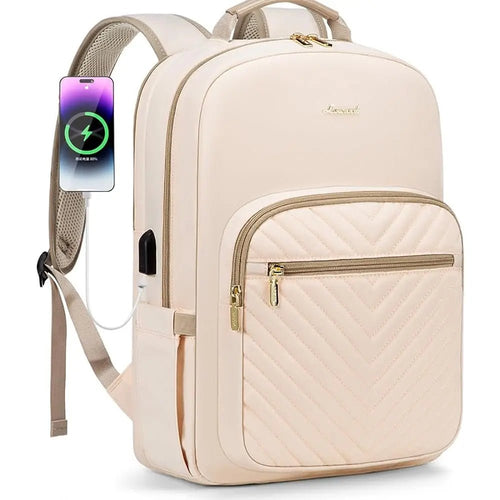 Stylish waterproof laptop backpack for women and girls by LOVEVOOK, featuring multiple compartments and a sleek design.