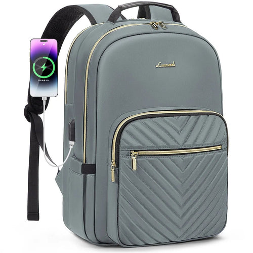Stylish waterproof laptop backpack for women and girls by LOVEVOOK, with multiple compartments and a sleek design.