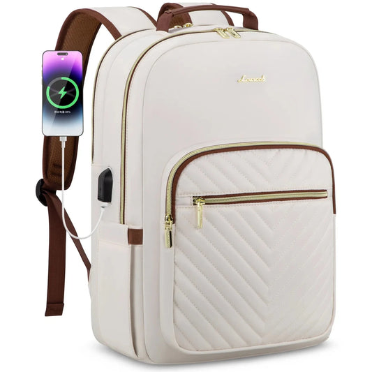 Stylish waterproof laptop backpack for women and girls by LOVEVOOK, featuring multiple compartments and a modern design.
