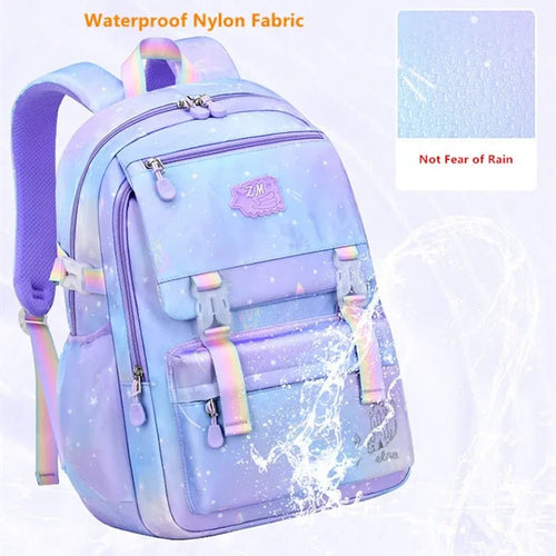Stylish waterproof nylon backpack by Mandotos International, ideal for travel, school, or sports, featuring a unisex design.
