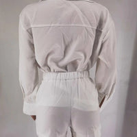 Mandotos International women's summer 2-piece button short pant set with stylish shirt tops, perfect for casual warm-weather wear.