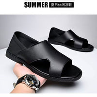 Mandotos International men's summer beach sandals with soft soles, breathable, non-slip, wear-resistant, casual design.