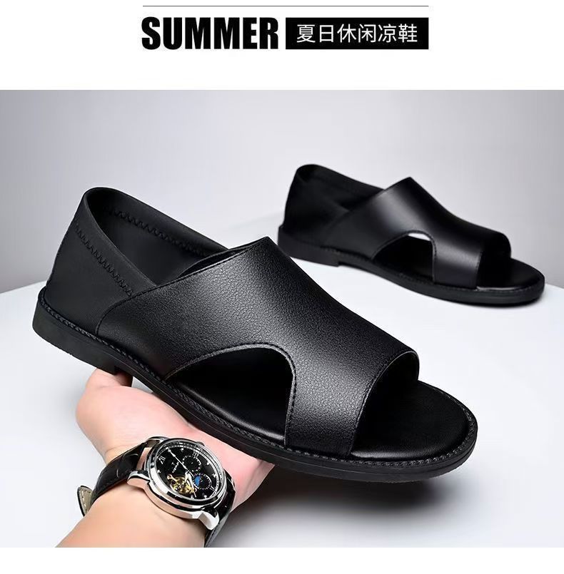 Mandotos International men's summer beach sandals with soft soles, breathable, non-slip, wear-resistant, casual design.