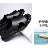 Mandotos International men's summer beach sandals with non-slip soft soles, breathable, wear-resistant, casual footwear for men.