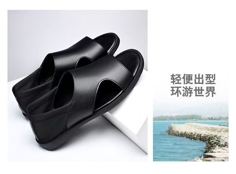 Mandotos International men's summer beach sandals with non-slip soft soles, breathable, wear-resistant, casual footwear for men.
