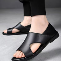 Mandotos International men's summer beach sandals with non-slip soft soles, breathable and wear-resistant casual footwear.