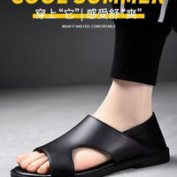 Mandotos International men's summer beach sandals with non-slip soft soles, breathable, wear-resistant casual footwear.