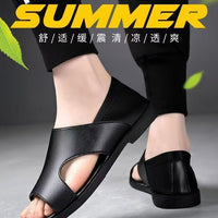 Mandotos International men's summer beach sandals with non-slip soles, soft surface, breathable, and wear-resistant casual footwear.