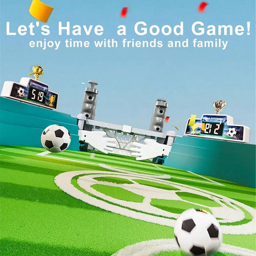 Mandotos International tabletop football game with two-player soccer table, perfect for parent-child interactive fun and family entertainment.