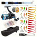 Mandotos International Topline Tackle high-quality travel fishing pole and ice fishing rod combo, made in China, with reel and line setup.