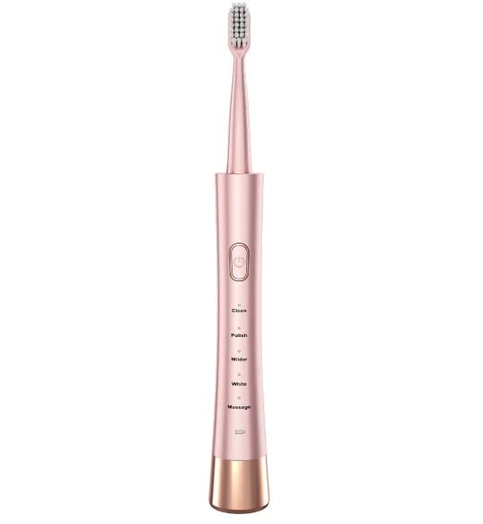 Mandotos International travel electric toothbrush set with sonic U-shaped rechargeable sanitizer for portable oral care.