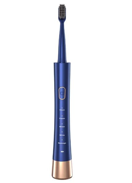Mandotos International travel electric toothbrush set with sonic U-shaped rechargeable sanitizer for portable oral care.