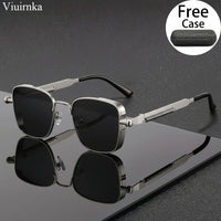 Reflective punk-style sunglasses by MANDOTOS INTERNATIONAL, unisex design with case, ideal for outdoor travel, driving, and summer beach days.