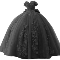 Mandotos International TRHTX 2023 off-shoulder lace quinceanera gown with intricate detailing and elegant design.