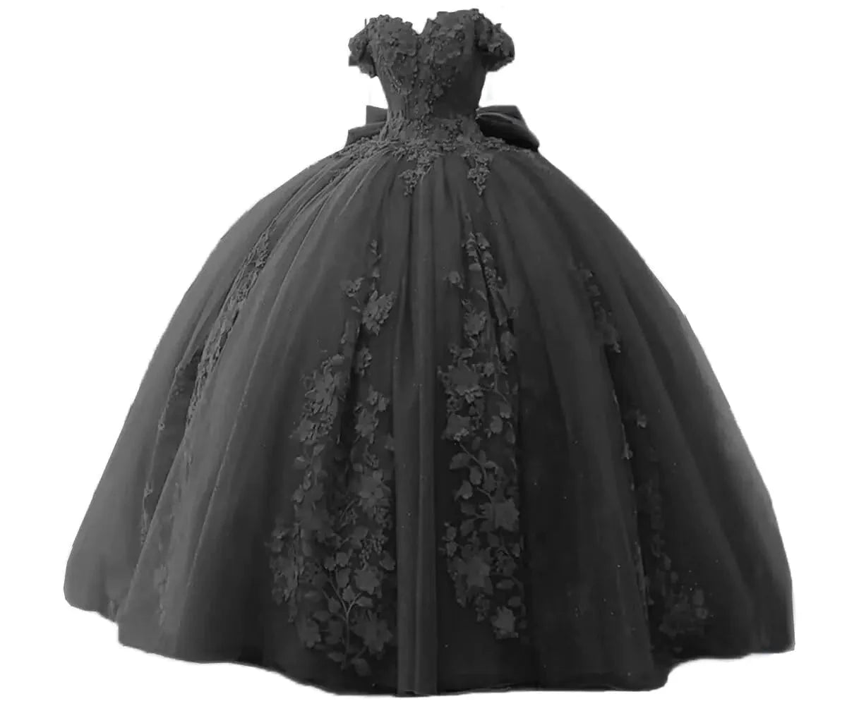 Mandotos International TRHTX 2023 off-shoulder lace quinceanera gown with intricate detailing and elegant design.