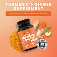 Mandotos International Turmeric & Ginger 1200mg advanced joint support capsules, dietary supplement for joint health.