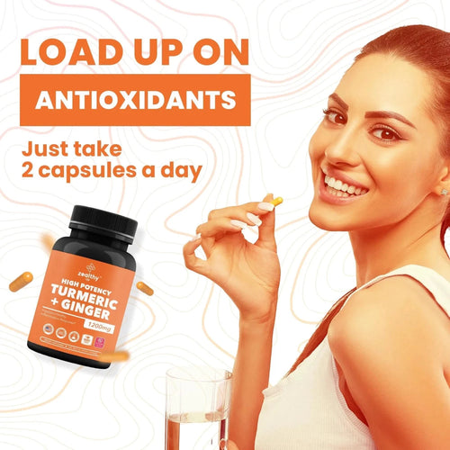 Mandotos International Turmeric & Ginger 1200mg advanced joint support capsules in a bottle, promoting joint health and mobility.