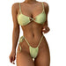 Unique design thong bikini by MANDOTOS INTERNATIONAL featuring lace-up detail, ideal for beachwear and women's 2-piece swimsuits.